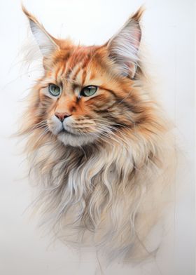 Maine Coon Cat Sketch