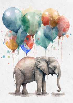 Watercolor Animal Elephant