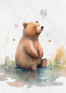 Watercolor Animals Bear