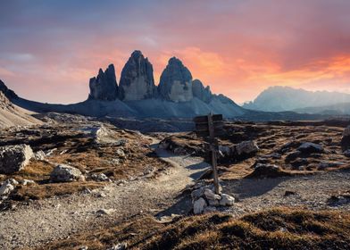 Tre Cime mountain Italy