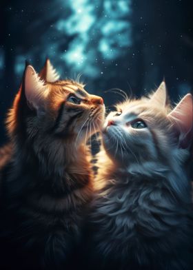 two cute cat