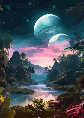 Jungle Night Sky