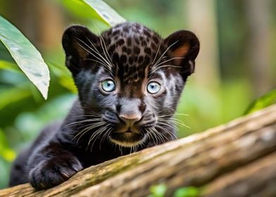 Panther Cub In The Jungle