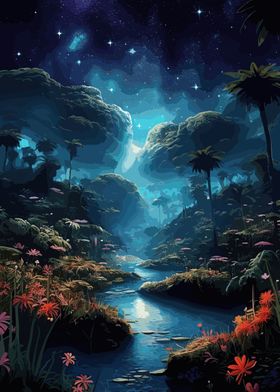 Jungle Night Sky