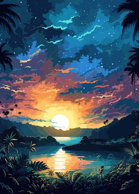 Jungle Night Sky