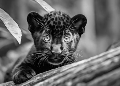 Panther Cub In The Jungle