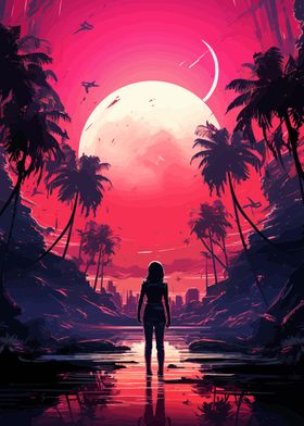 Anime Lonely Moonrise