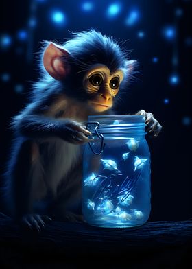 Cute monkey Luminous Glow