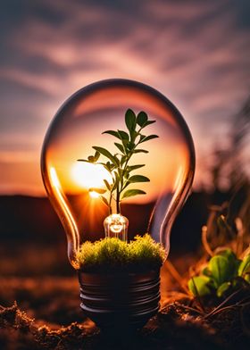 Lightbulb with plant 03