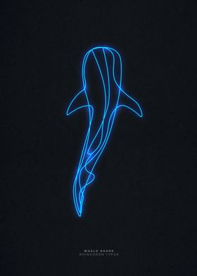 Neon whale shark