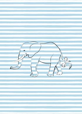 Blue striped elephant