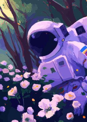 Astronaut in Flowers