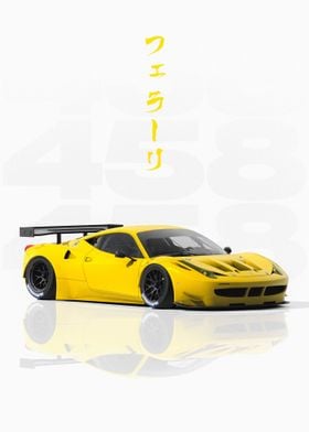 Yellow JDM Ferrari 458 GT2