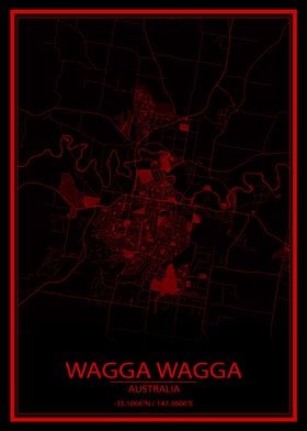 Wagga Wagga Red City Map