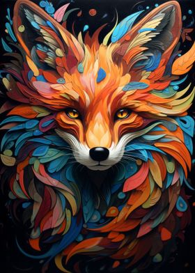 Red Fox Potrait Abstract