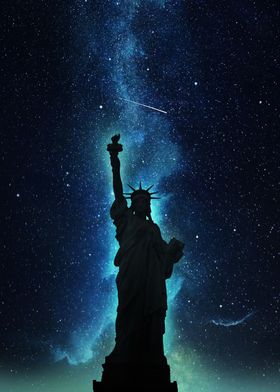 Night Liberty Statue