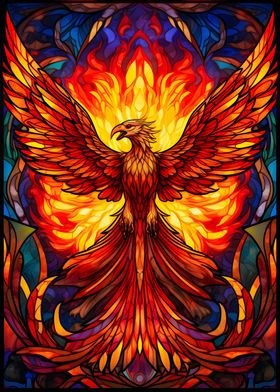 Fantasy Phoenix Stained