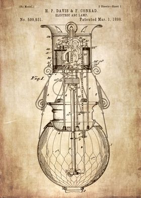 1898 electric arc lamp pat
