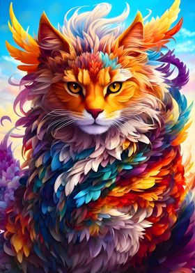 Fantasy Colorful Cat