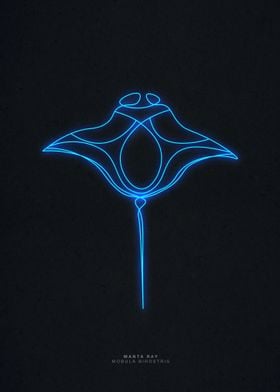 Neon manta ray