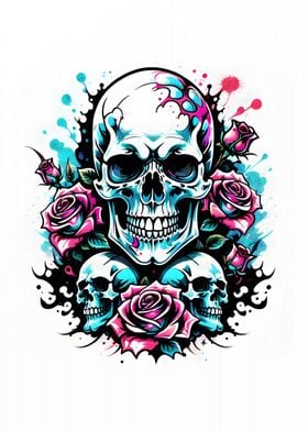 Skulls and roses II