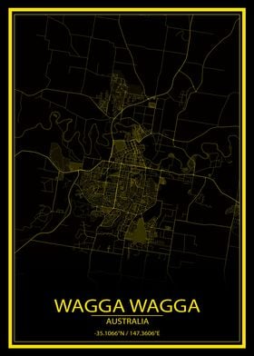 Wagga Wagga AUS Yellow Map