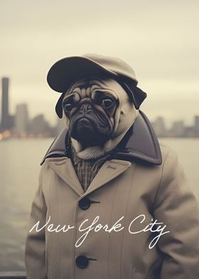 Cool New York Pug Dog