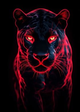 Black Panther Neon Red