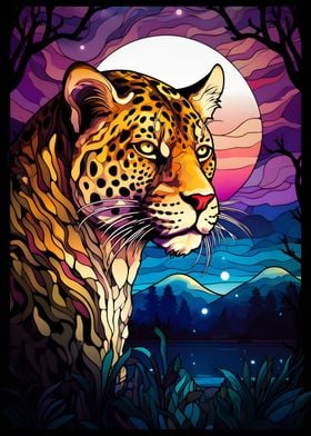 Abstract leopard Night Moo