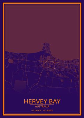 Hervey Bay AUS Purple Map