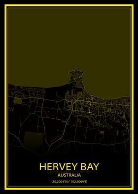 Hervey Bay AUS Yellow Map