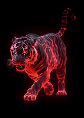 Neon Red Wild Tiger