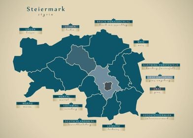 Styria Austria map