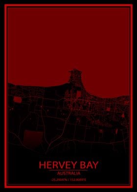 Hervey Bay AUS Red Map