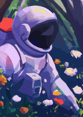 Astronaut in Flowers