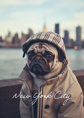 Cute New Yorker Pug Photo