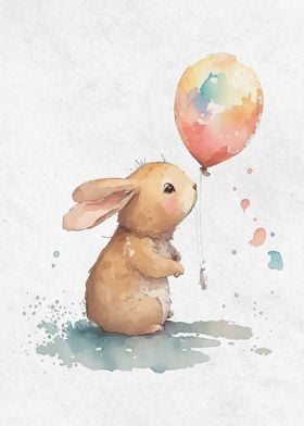 Watercolor Animal Rabbit