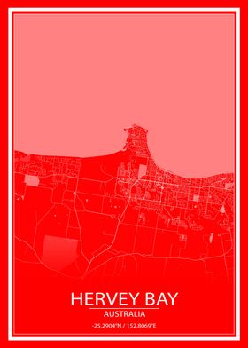 Hervey Bay Red White Map