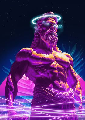 Zeus Synthwave Sculpture