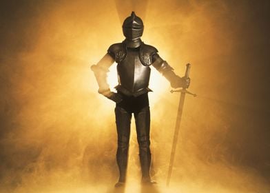 Knight posing in armor