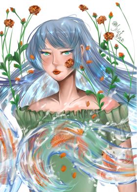 Vulnerable Koi Fish Girl