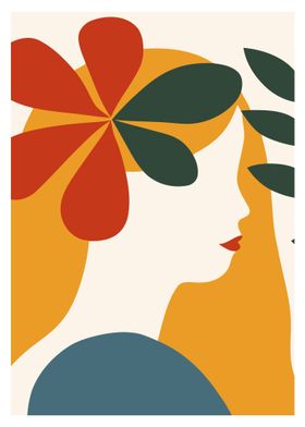 Woman Flowers Illustration