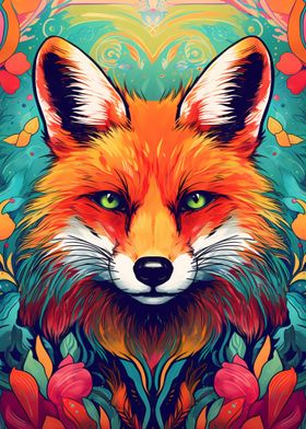 Red Fox Potrait Abstract