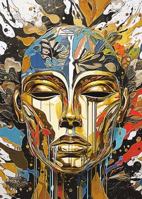 Gold Mask Painting Vintage