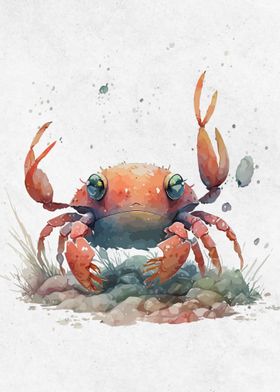 Watercolor Animal Crab