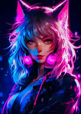 Cat Girls neon Pink