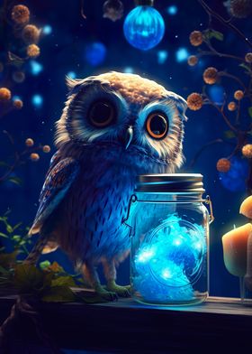 Cute Owl Luminous Glow