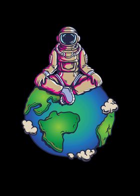 Yoga Astronaut Earth Space