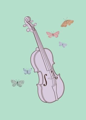 Violin with Butterflies