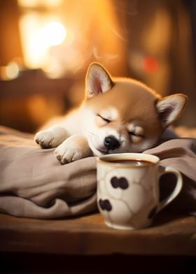 Shiba Inu Coffee Dog Pup